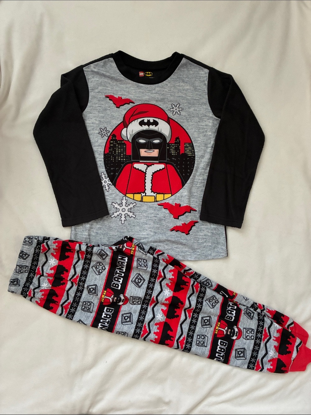 Lego Batman Kids Black, Gray & Red Pajama Set